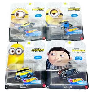 Hot Wheels Carded Lot Of 4 Despicable Me Characters Toy Cars New (Y)